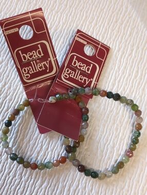☀️A13 Bead Gallery India Agate 4mm Faceted Round, 2 lengths of 12.5cm